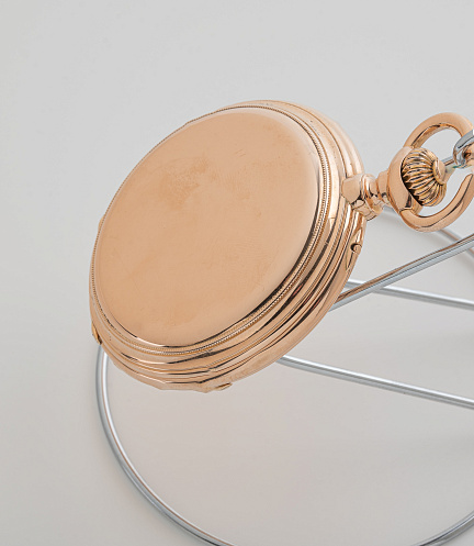 Gold Pocket Chronometre Watch with Enamel Dial
