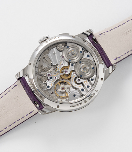 Duometre Chronograph Moonphase in Platinum with Salmon Dial