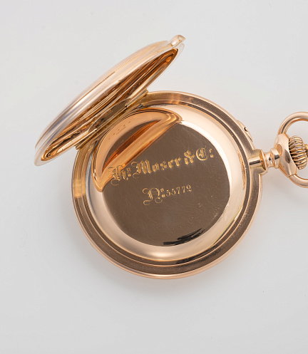 Gold Pocket Chronometre Watch with Enamel Dial