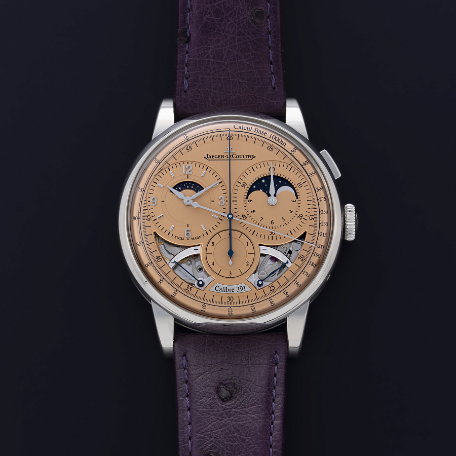 Duometre Chronograph Moonphase in Platinum with Salmon Dial