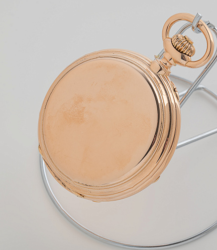 Gold Pocket Chronometre Watch with Enamel Dial