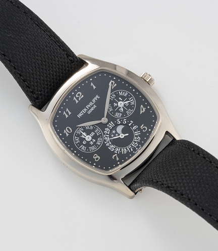 Perpetual Calendar in White Gold with Black Dial and Breguet Numerals