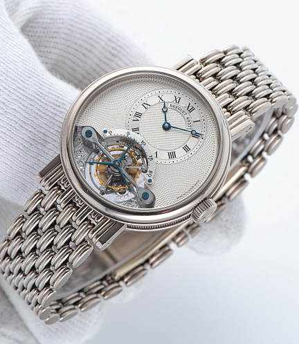 Tourbillon in White Gold with White Bracelet