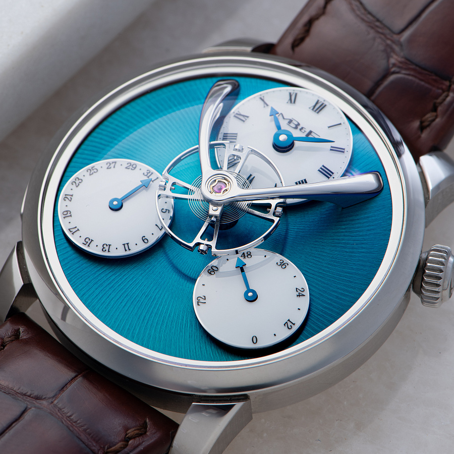 Legacy Machine Split Escapement in Titanium with Green Dial by Stephen McDonnell