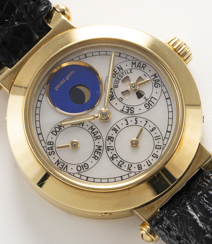 Gefica Perpetual Calendar in Yellow Gold and MOP Dial