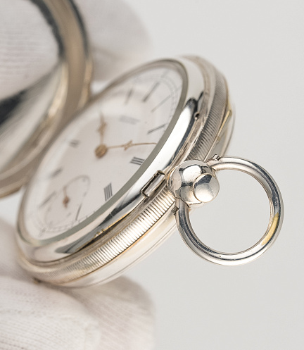 Silver Pocket Chronometre Watch