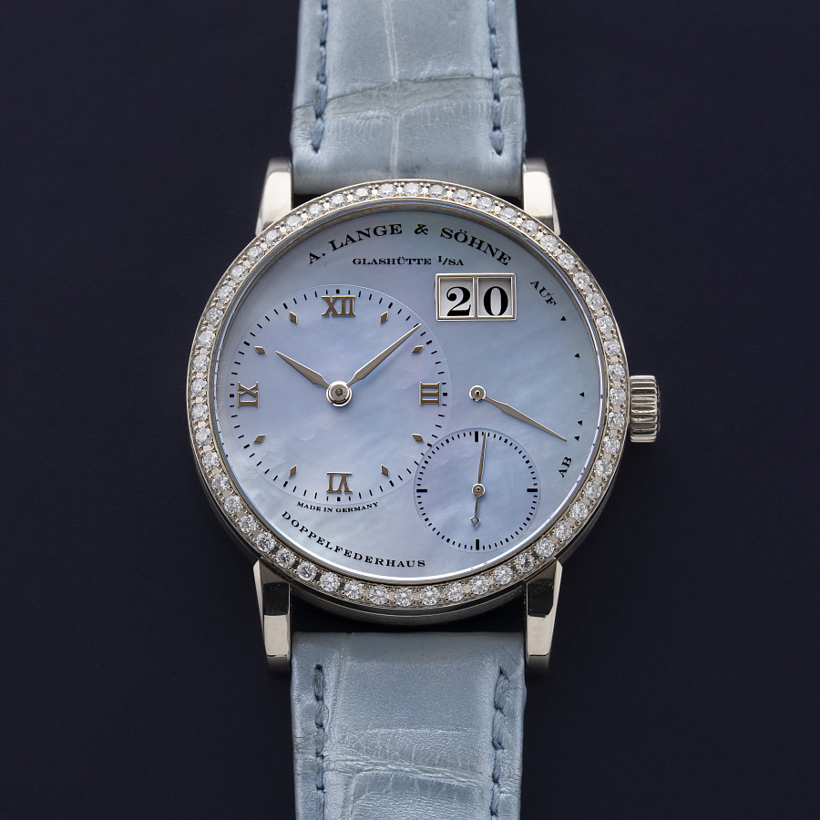 Small Lange 1 in White Gold with Blue MOP Dial LE to 20 pieces