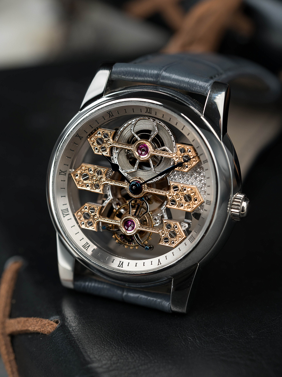 Triple Bridge Skeleton Tourbillon in Platinum