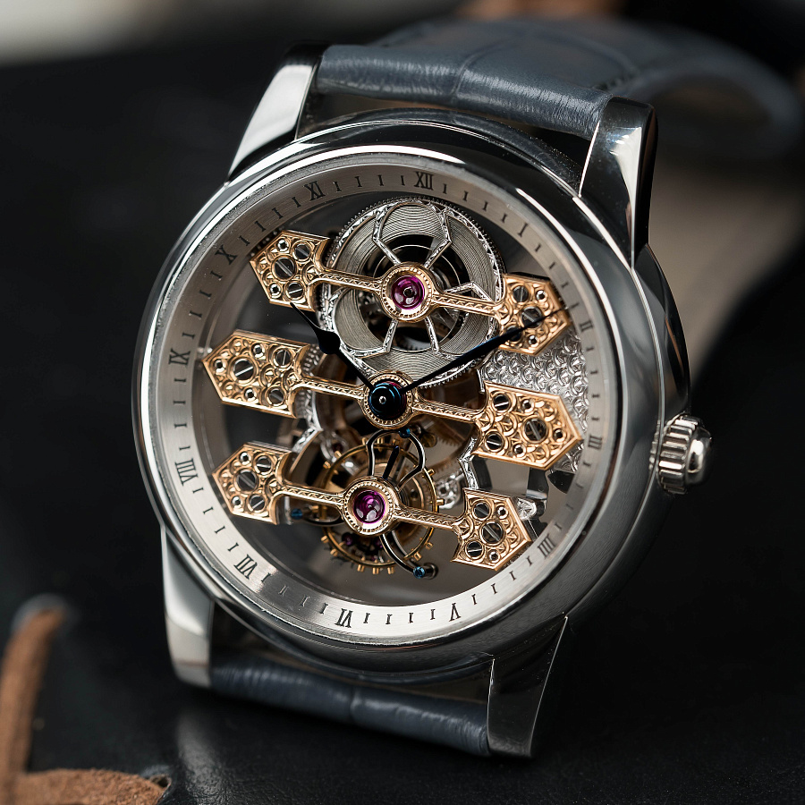 Triple Bridge Skeleton Tourbillon in Platinum