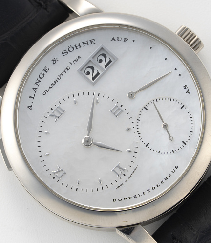 Lange 1 Soiree in White Gold with MOP Dial