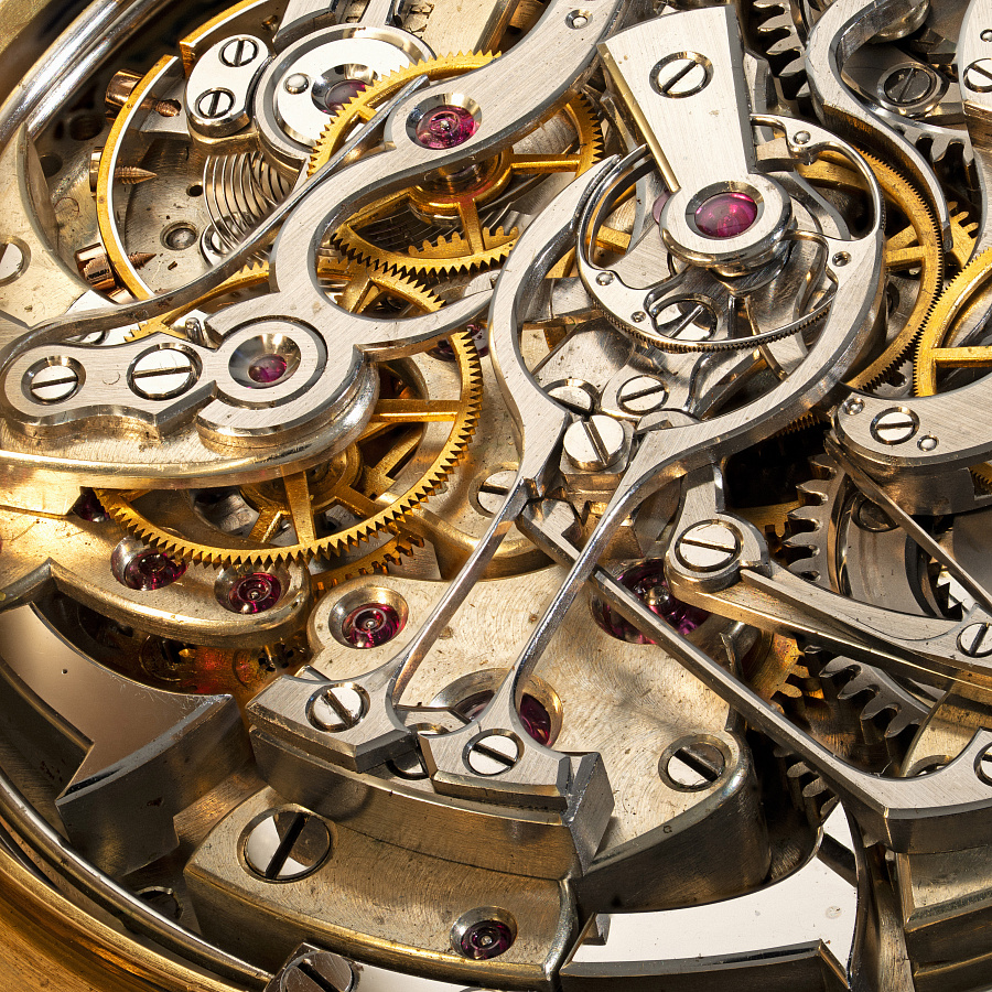 Grande & Petite Sonnerie with Minute Repeater and Rattrapante Lepine Pocket Watch in Yellow Gold