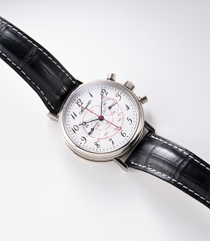 Classique Chronograph in White Gold with Enamel Dial