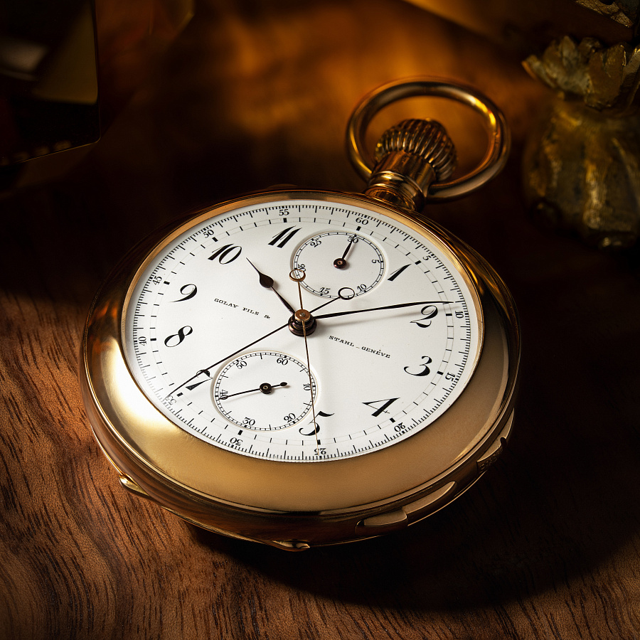 Grande & Petite Sonnerie with Minute Repeater and Rattrapante Lepine Pocket Watch in Yellow Gold