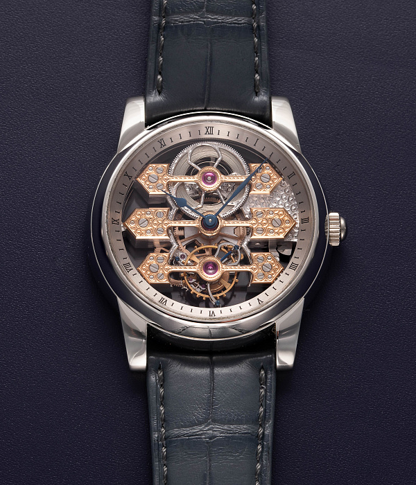 Triple Bridge Skeleton Tourbillon in Platinum