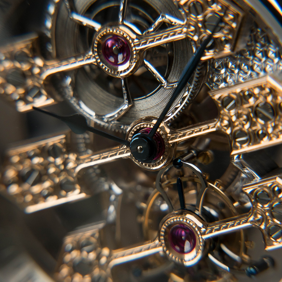 Triple Bridge Skeleton Tourbillon in Platinum