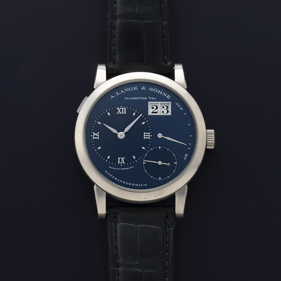 Lange 1 in White Gold with Blue Dial with Extract from Archives