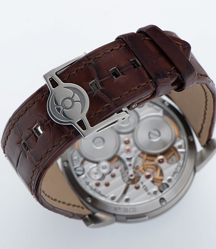 Legacy Machine Split Escapement in Titanium with Green Dial by Stephen McDonnell