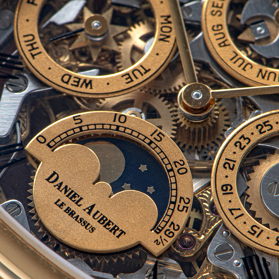 Lys Royal Gold Skeleton Ultra-thin Perpetual Calendar Piece Unique