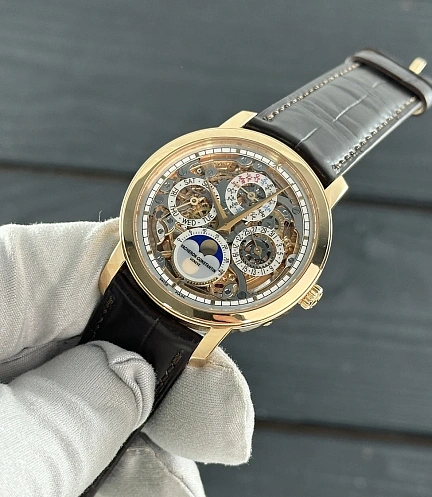 Patrimony Skeleton Perpetual Calendar in Rose Gold