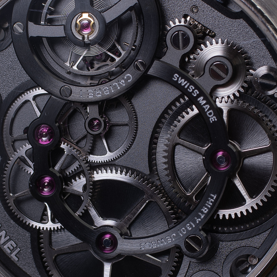 Monsieur De Chanel in Platinum with Black Enamel Dial by Romain Gauthier