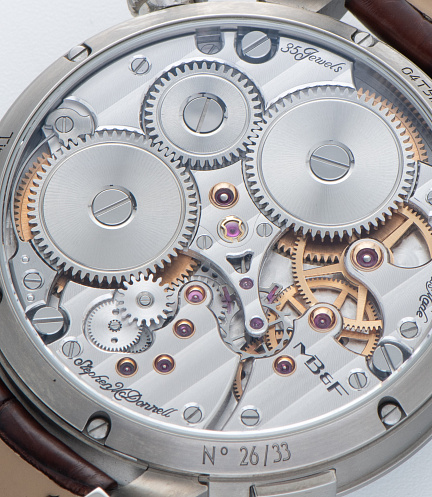 Legacy Machine Split Escapement in Titanium with Green Dial by Stephen McDonnell