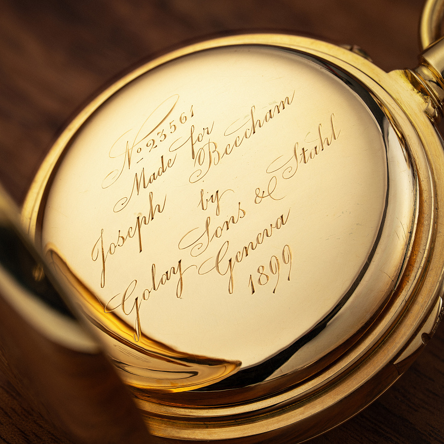Grande & Petite Sonnerie with Minute Repeater and Rattrapante Lepine Pocket Watch in Yellow Gold