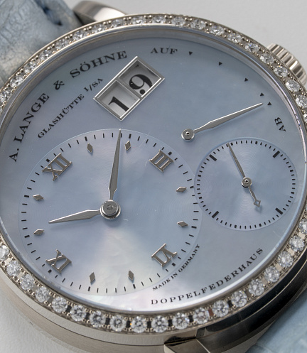 Small Lange 1 in White Gold with Blue MOP Dial LE to 20 pieces