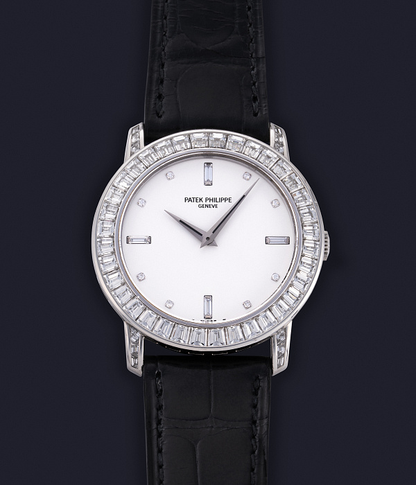 Calatrava with Diamond Bezel in White Gold