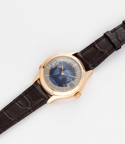 Galet Traveller Night Blue in Rose Gold with Enamel Dial by Anita Porchet