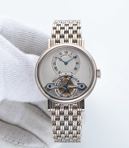 Tourbillon in White Gold with White Bracelet