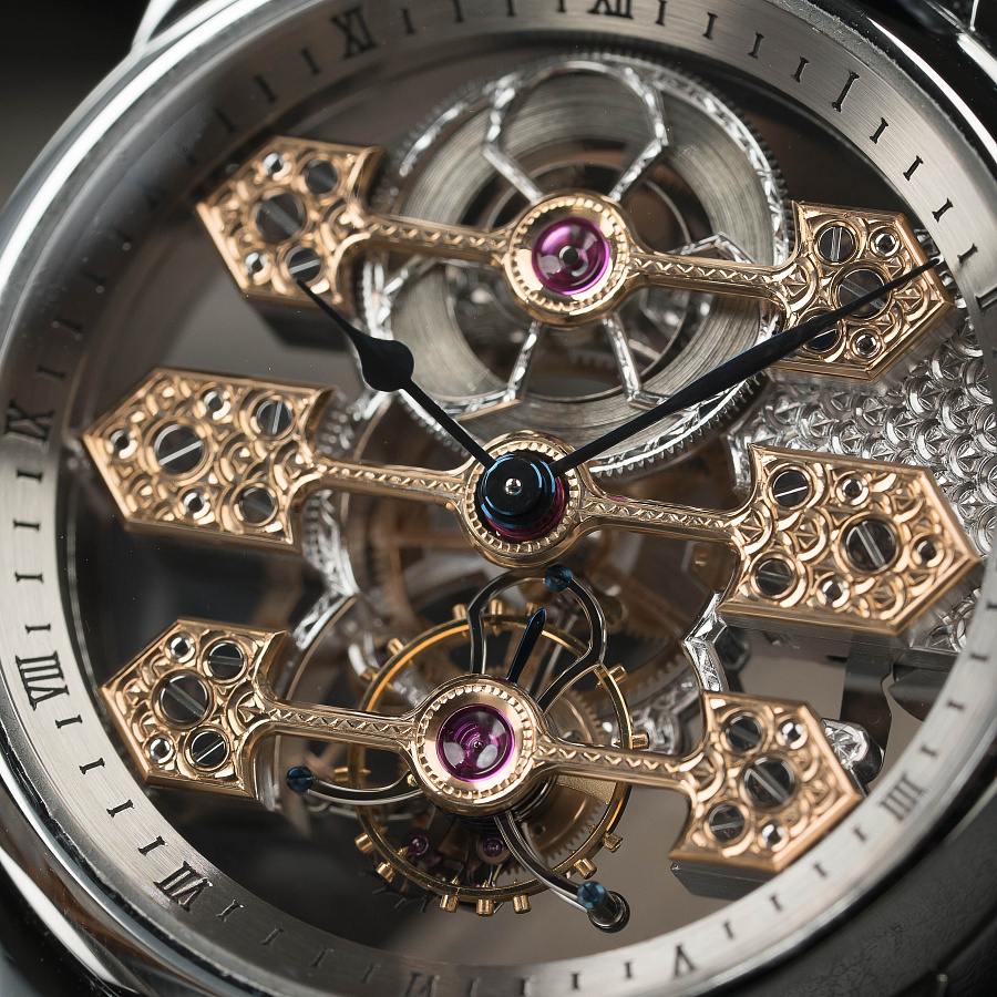 Triple Bridge Skeleton Tourbillon in Platinum