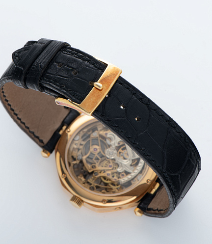 Lys Royal Gold Skeleton Ultra-thin Perpetual Calendar Piece Unique