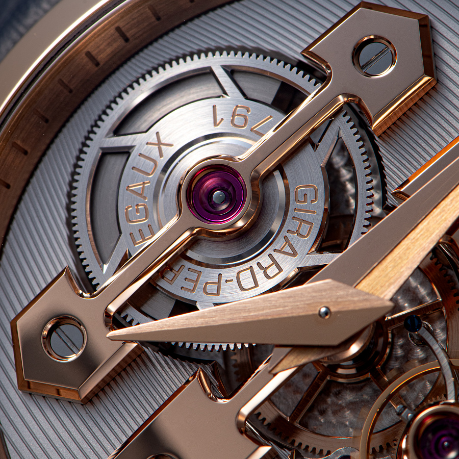 Tourbillon with Three Gold Bridges in Rose Gold