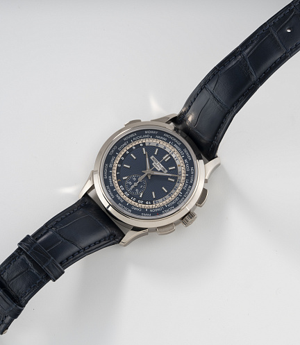 World Time Chronograph in White Gold