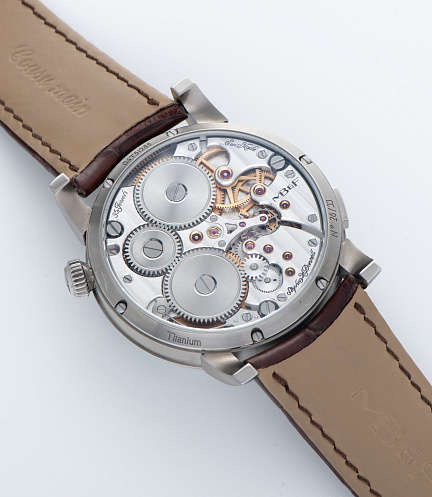 Legacy Machine Split Escapement in Titanium with Green Dial by Stephen McDonnell