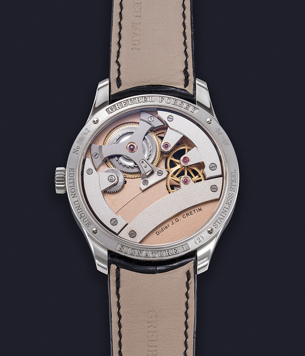 Signature 1 in Stainless Steel with Salmon Dial and Black Sub-dial