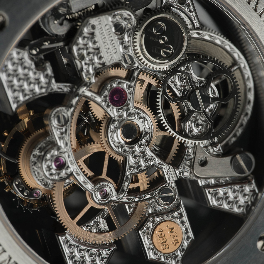 Triple Bridge Skeleton Tourbillon in Platinum