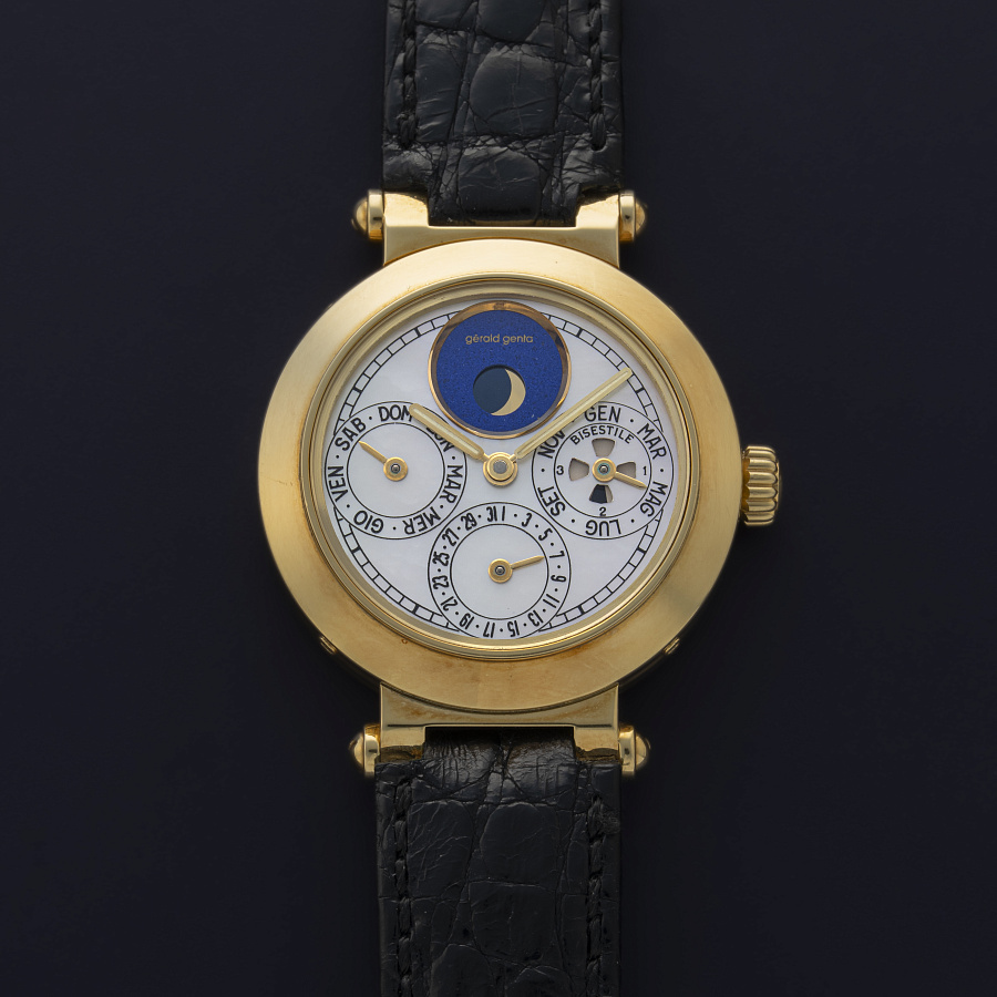 Gefica Perpetual Calendar in Yellow Gold and MOP Dial