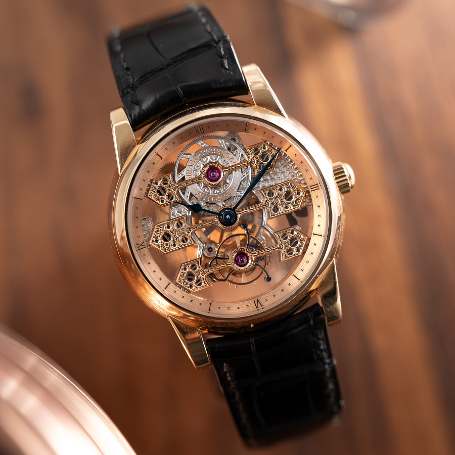 Triple Bridge Skeleton Tourbillon in Rose Gold