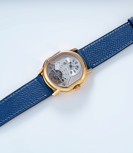 Regulateur Tourbillon in Yellow Gold with Clous de Paris "Ripe Banana"