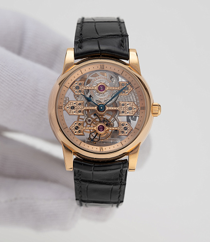 Triple Bridge Skeleton Tourbillon in Rose Gold