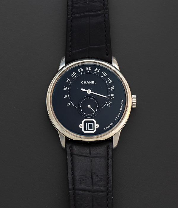 Monsieur De Chanel in Platinum with Black Enamel Dial