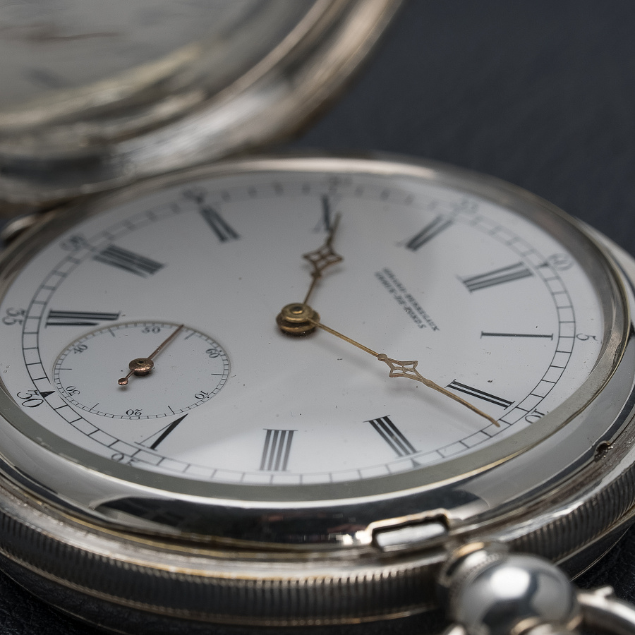 Silver Pocket Chronometre Watch