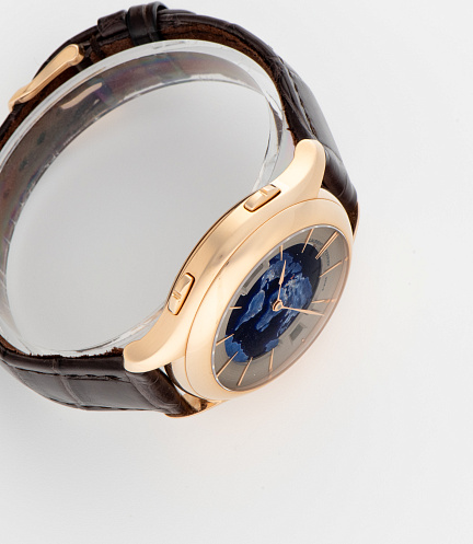 Galet Traveller Night Blue in Rose Gold with Enamel Dial by Anita Porchet