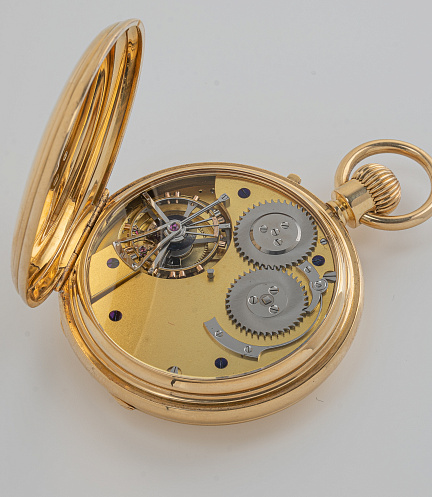 Golden Tourbillon Pocket Watch by Sylvain Mairet