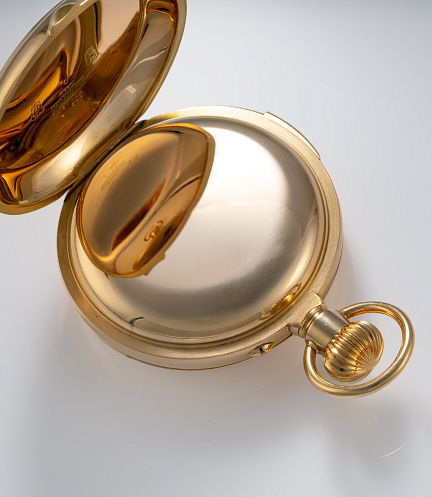 Minute Repeater Perpetual Calendar with Chronograph Lepine Pocket Watch in Yellow Gold