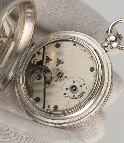 Silver Pocket Chronometre Watch