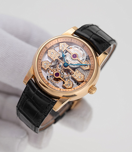 Triple Bridge Skeleton Tourbillon in Rose Gold