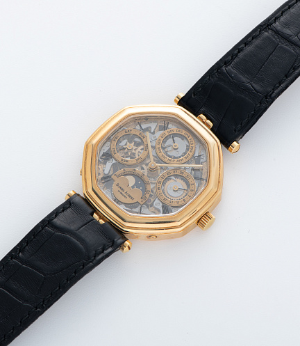 Lys Royal Gold Skeleton Ultra-thin Perpetual Calendar Piece Unique