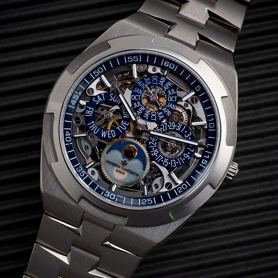 Overseas Ultra Thin Skeleton Perpetual Calendar in White Gold